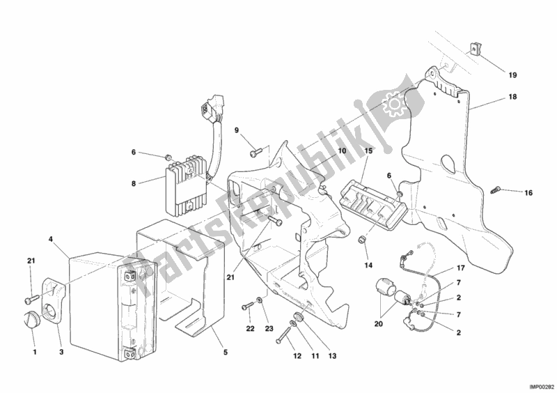 All parts for the Battery of the Ducati Superbike 749 S 2006